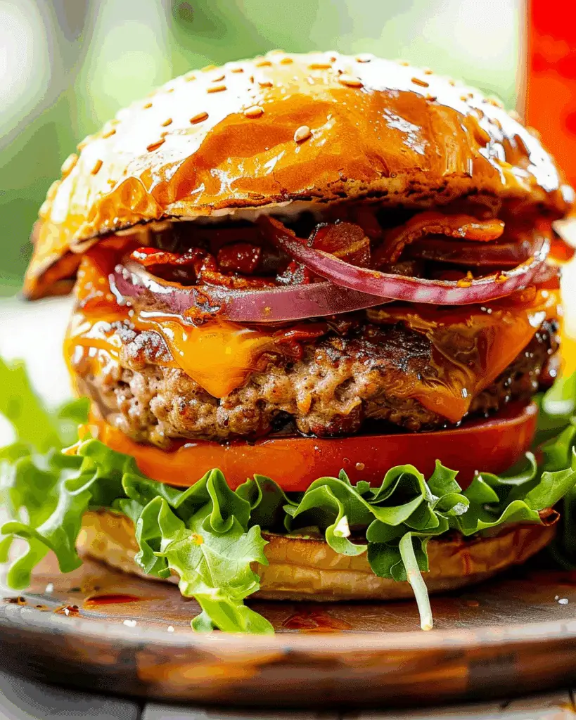 BBQ Burgers With Fried Onion Strings
