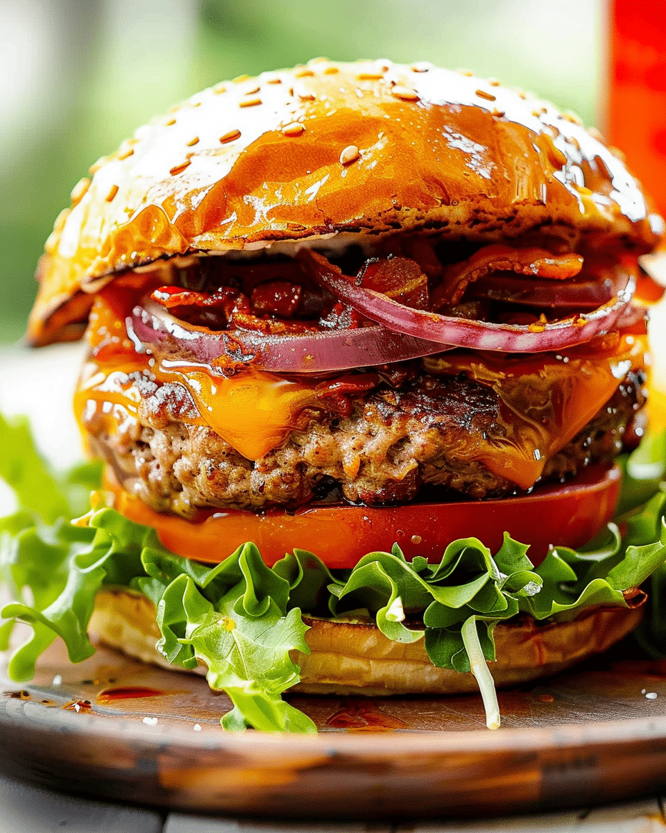 BBQ Burgers With Fried Onion Strings