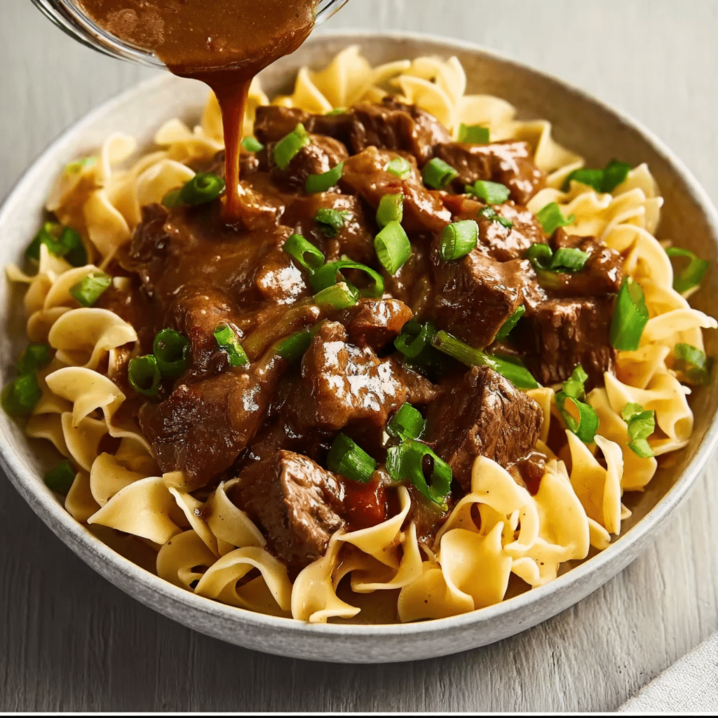 Beef Tips and Noodles