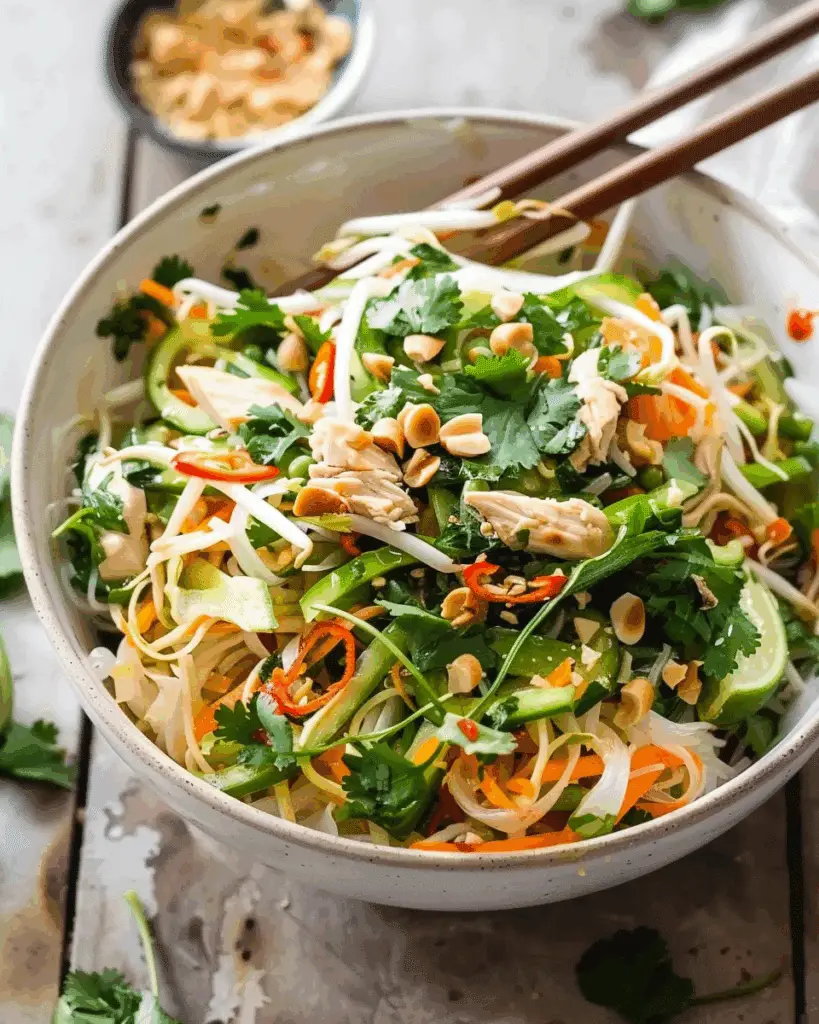 Vietnamese-Inspired Chicken Salad with Rice Noodles