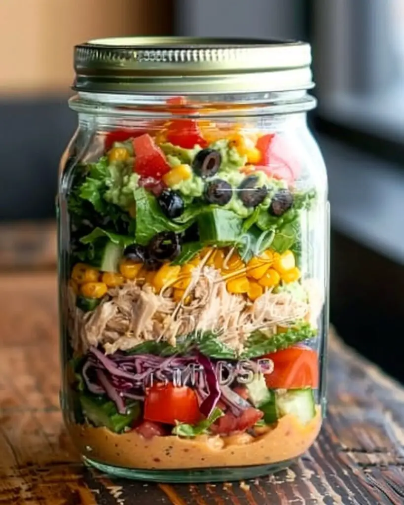 Chicken Taco Mason Jar Salads Recipe