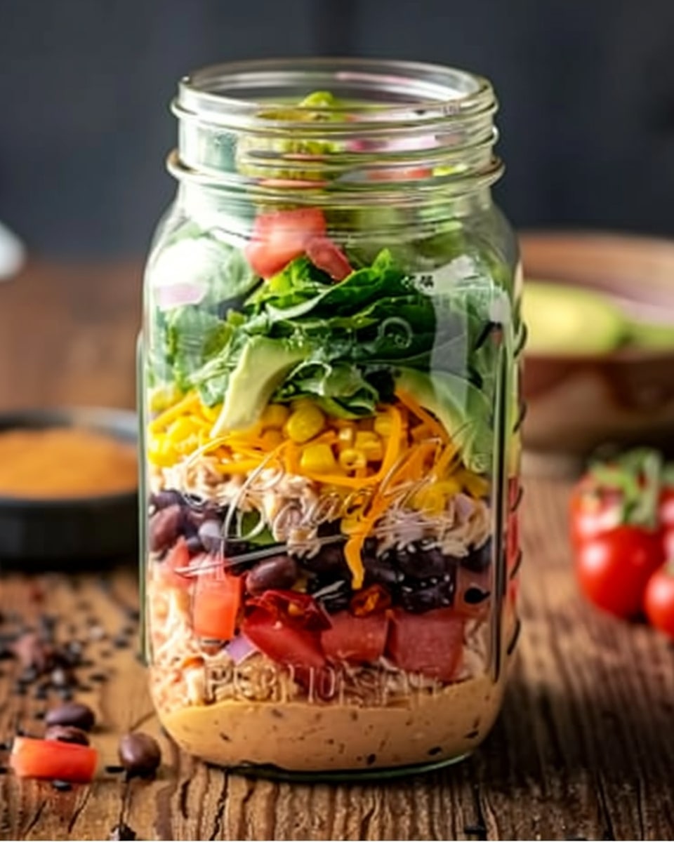 Chicken Taco Mason Jar Salads Recipe