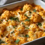 Creamy Buffalo Chicken Cauliflower Casserole