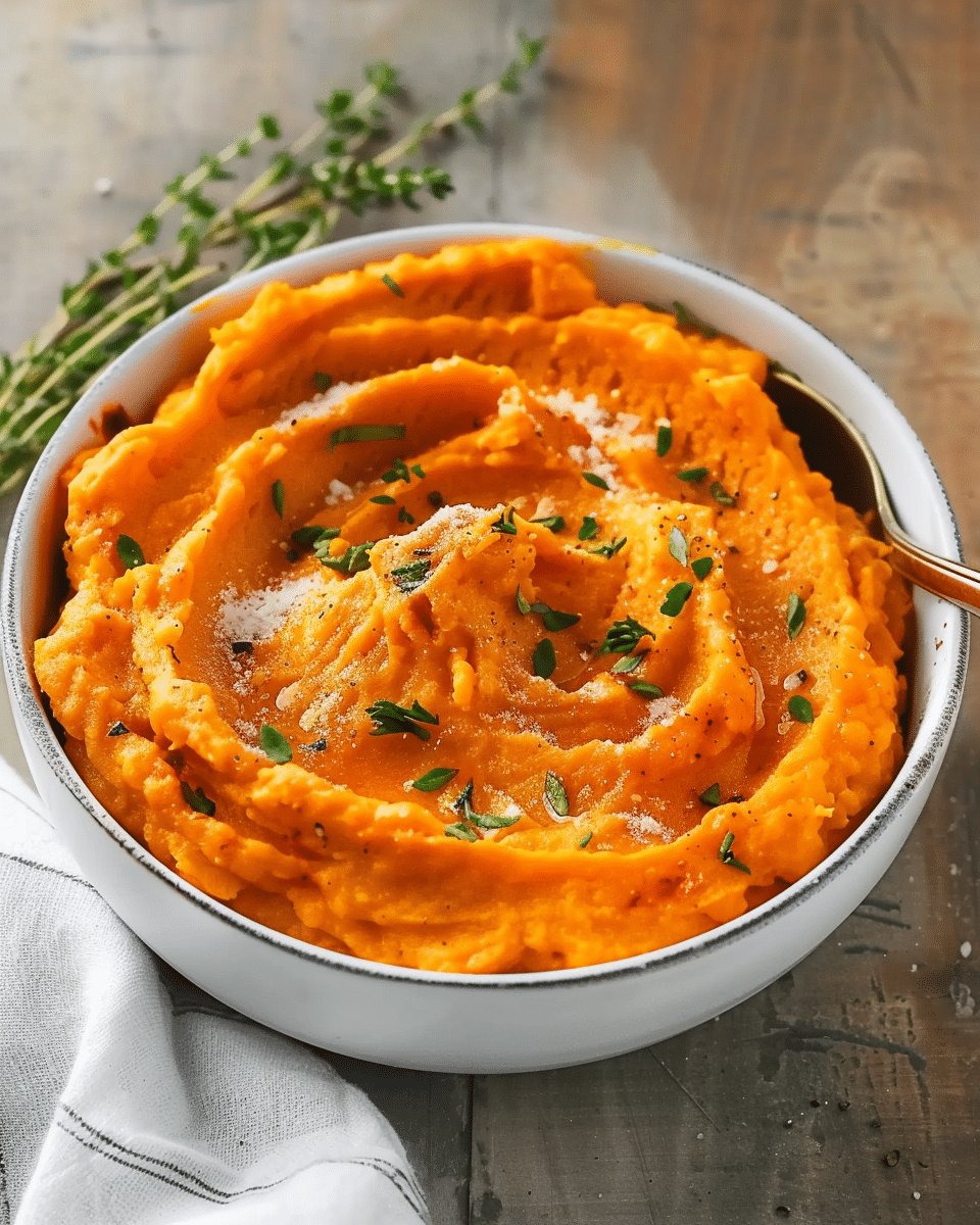Creamy Savory Mashed Sweet Potatoes
