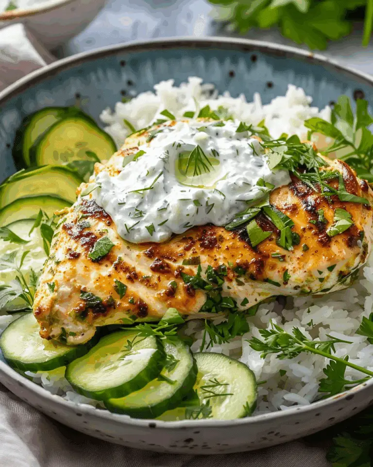 Dump-And-Bake Chicken Tzatziki With Rice