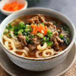 Easy Freezer Meal Japanese Beef Udon Noodle Soup