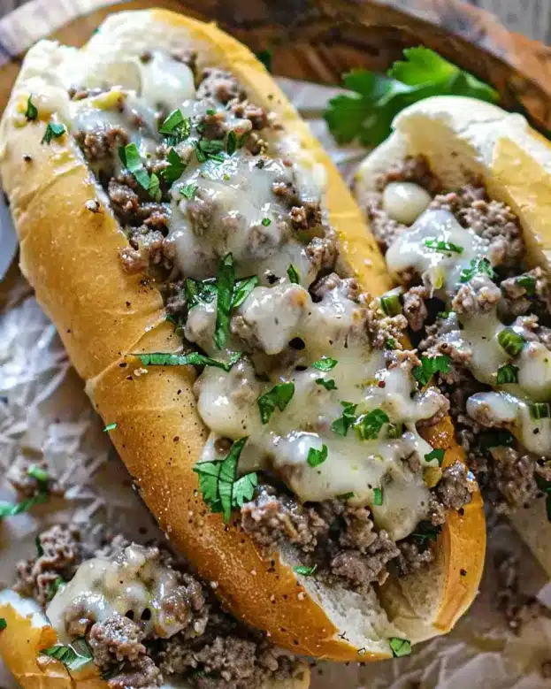 Easy Philly Cheesesteak With Ground Beef
