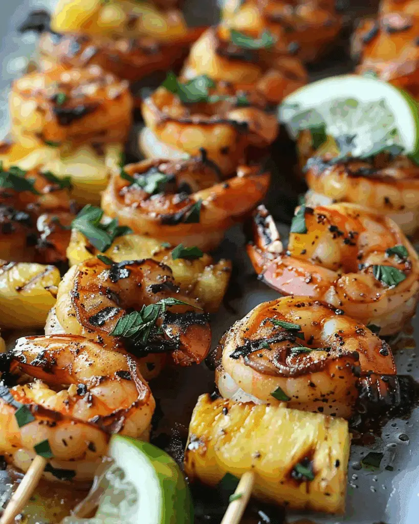 Grilled Pineapple Shrimp Skewers