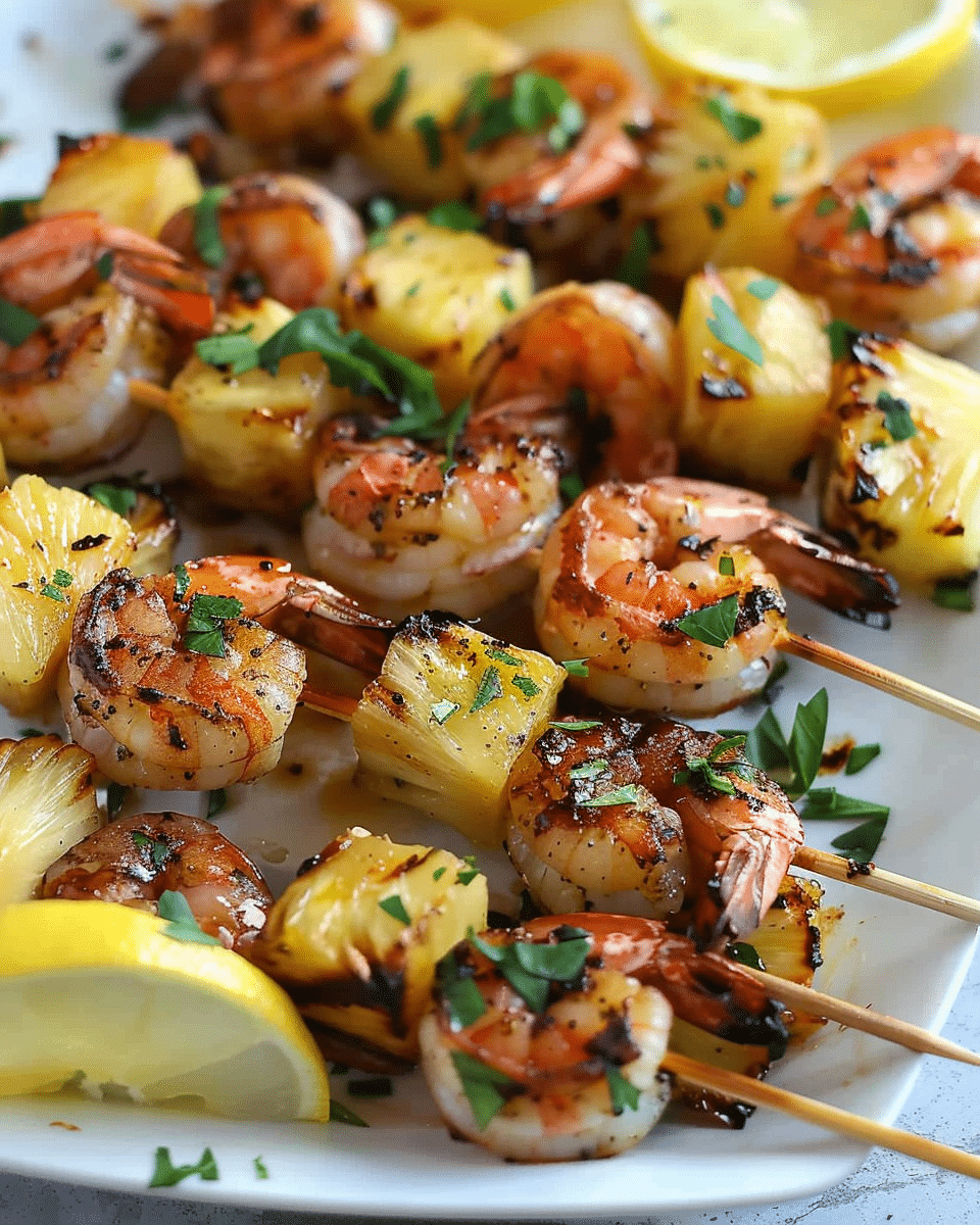 Grilled Pineapple Shrimp Skewers