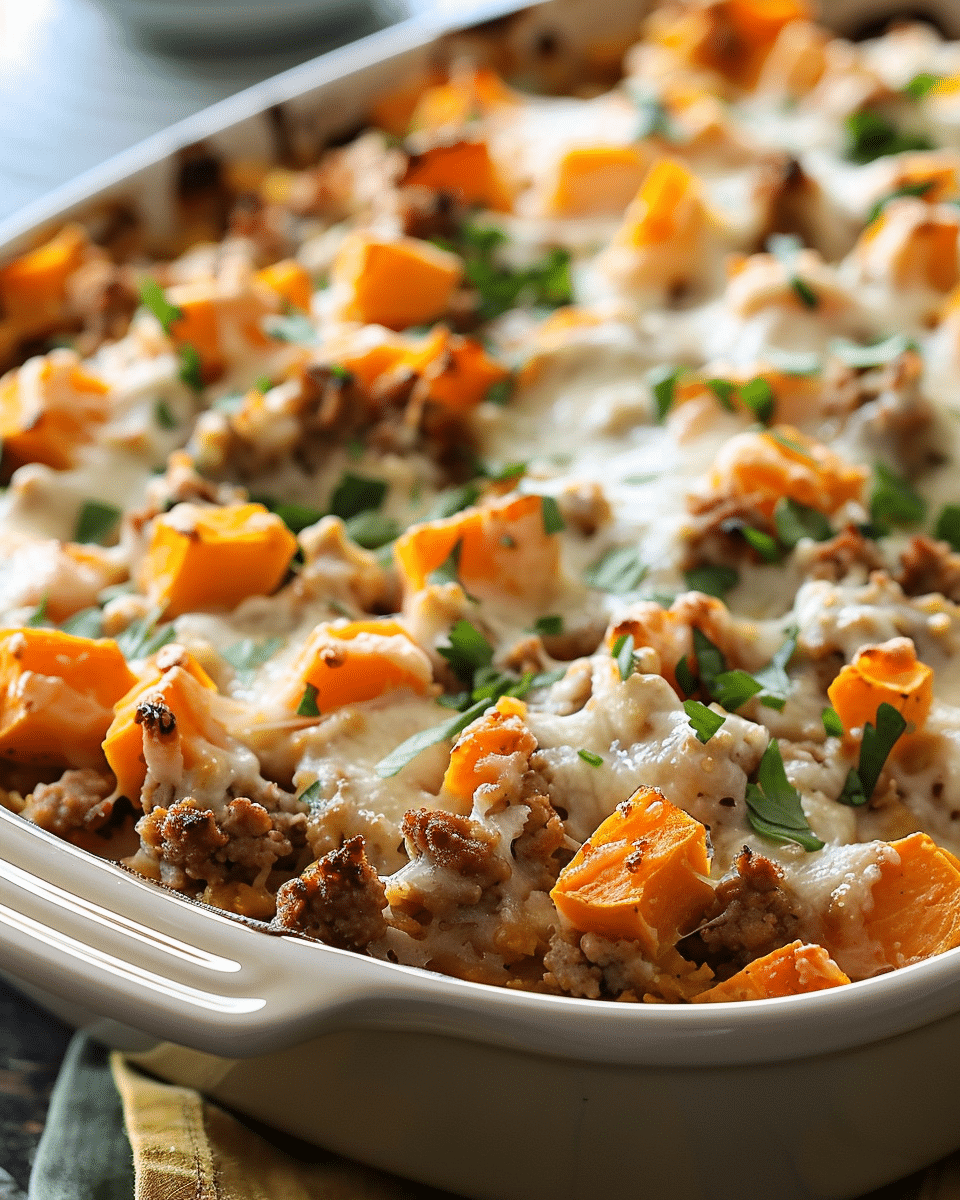Ground Turkey Sweet Potato Bake