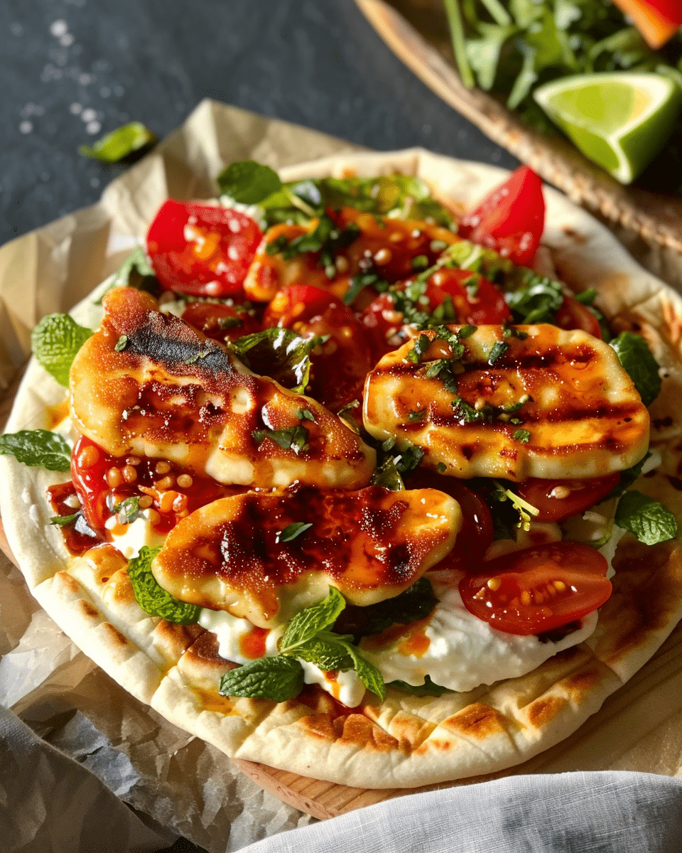 Hot Honey Halloumi Pittas