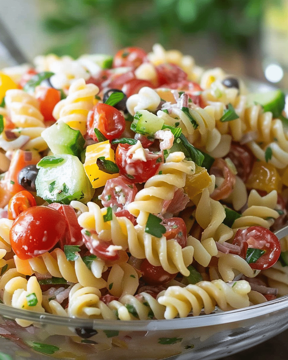 Italian Pasta Salad with Olive Garden Dressing