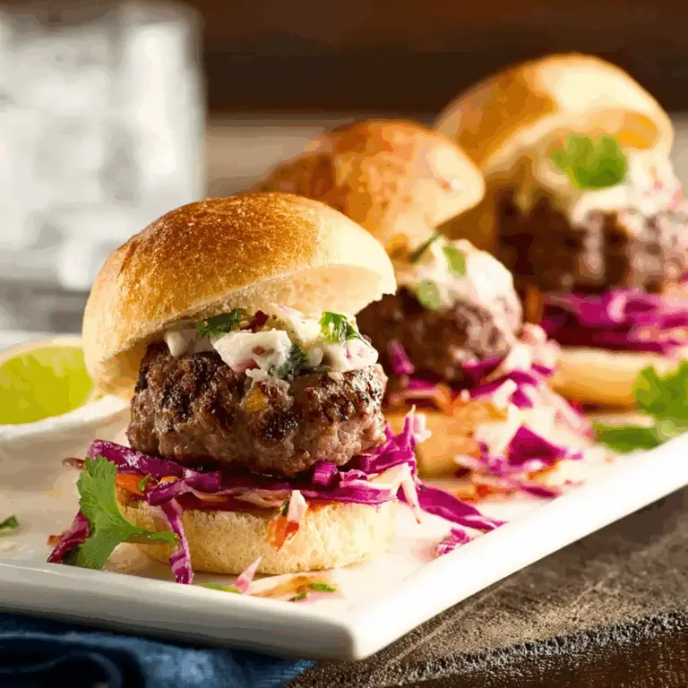 Lean Grilled Hamburger Sliders Recipe With Hot Sauce Slaw