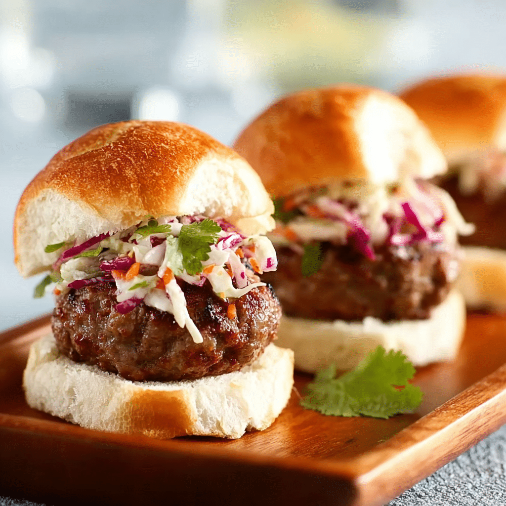 Lean Grilled Hamburger Sliders Recipe With Hot Sauce Slaw