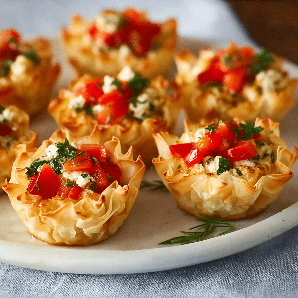 Mini Hummus Phyllo Cup Appetizers