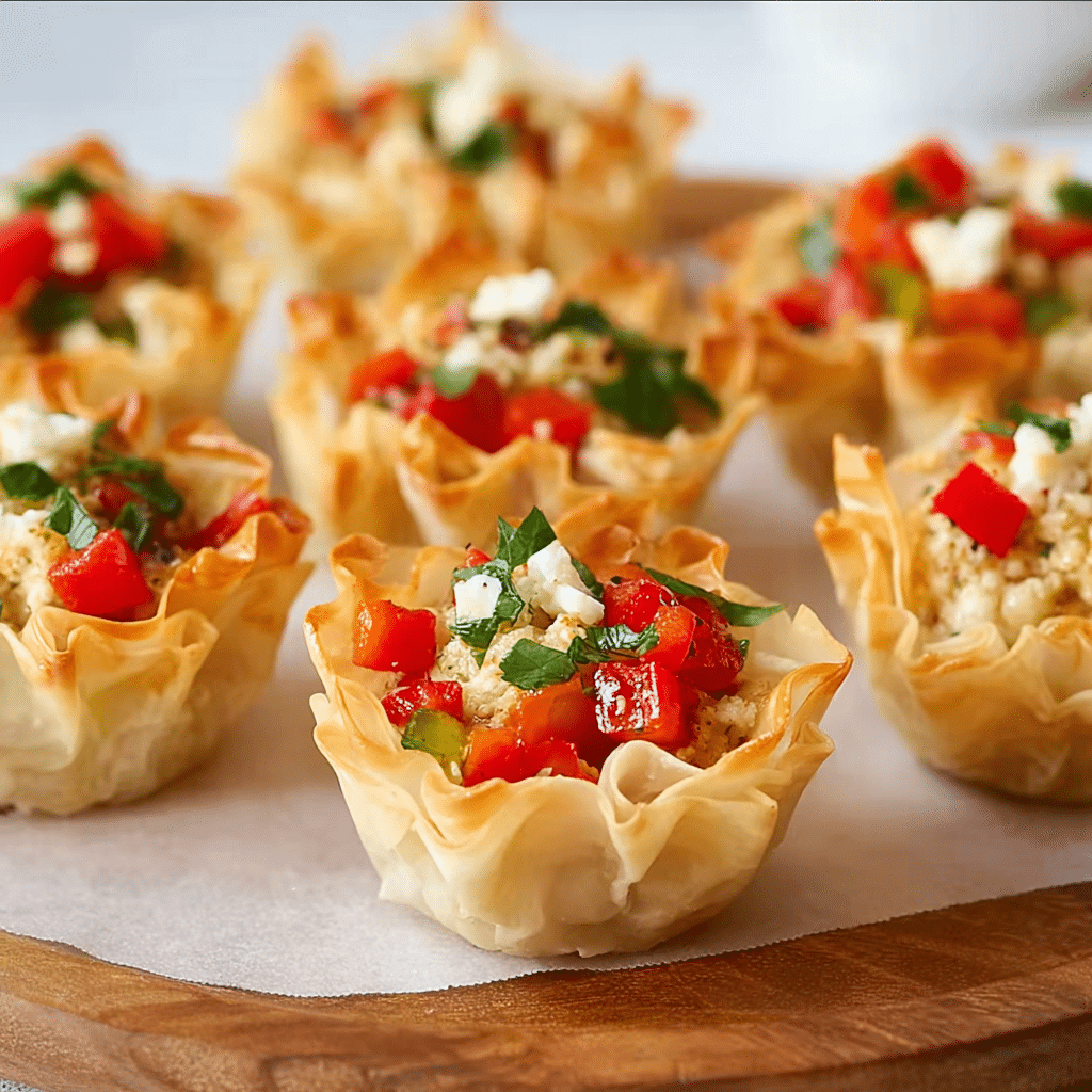 Mini Hummus Phyllo Cup Appetizers