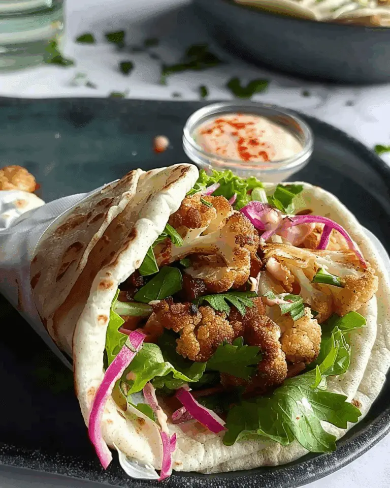 Baked Miso Cauliflower Wraps with Roasted Garlic Mayo