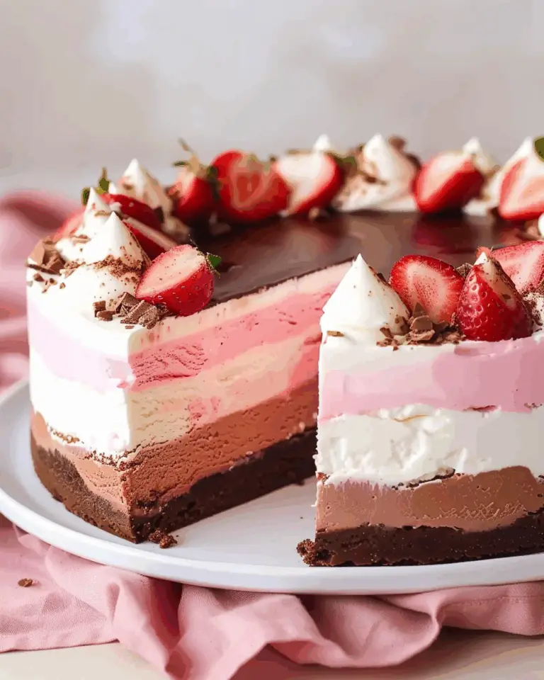 Neopolitan Ice Cream Mousse Cake