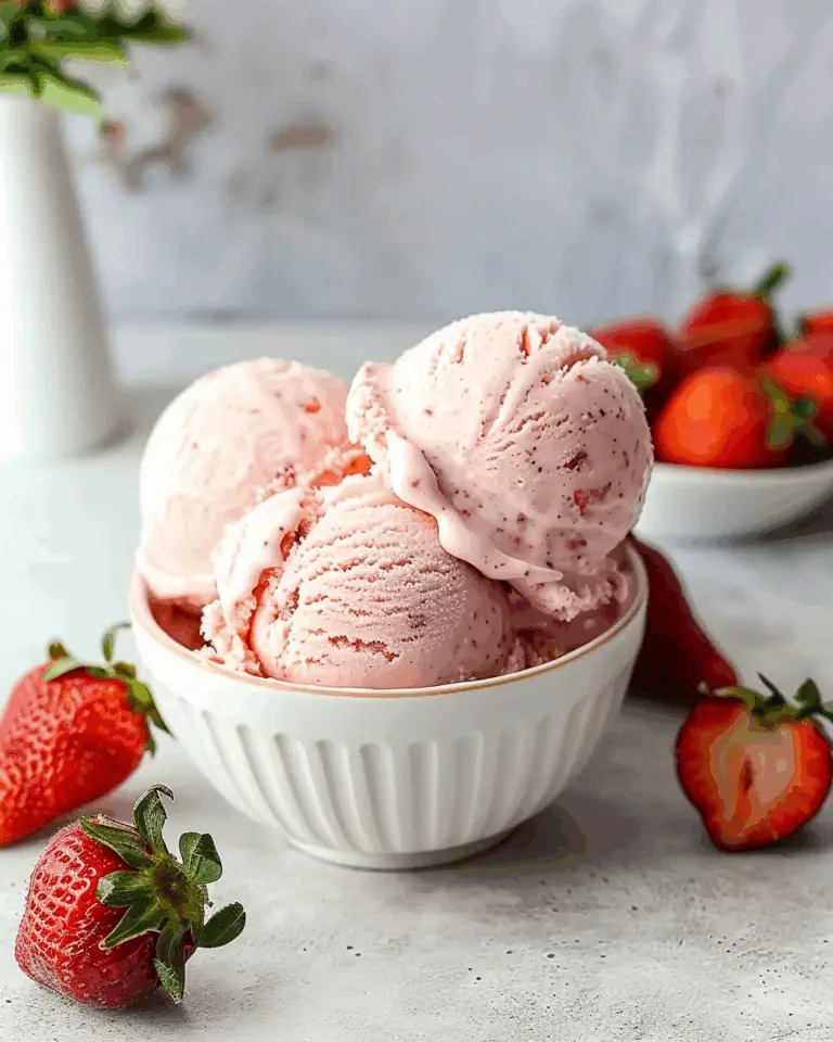 No‑Churn Strawberry Ice Cream