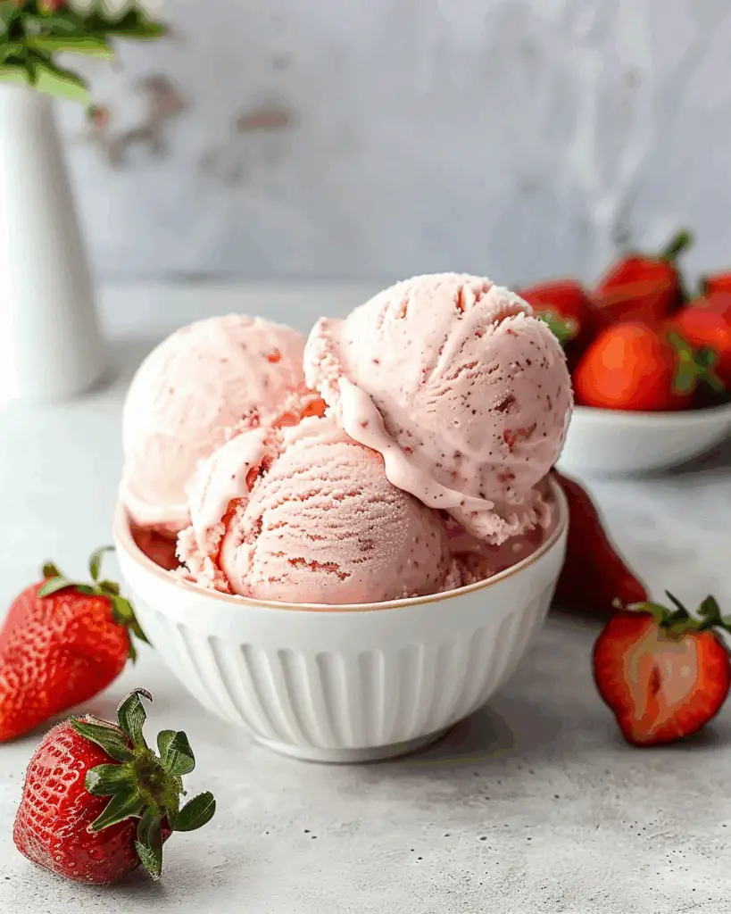 No‑Churn Strawberry Ice Cream