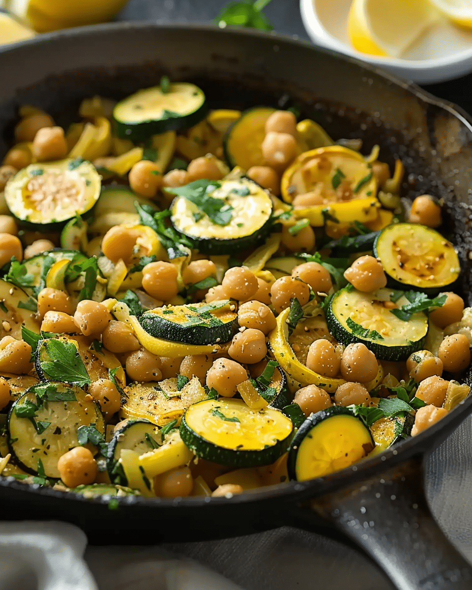 Quick Zucchini and Chickpea Skillet