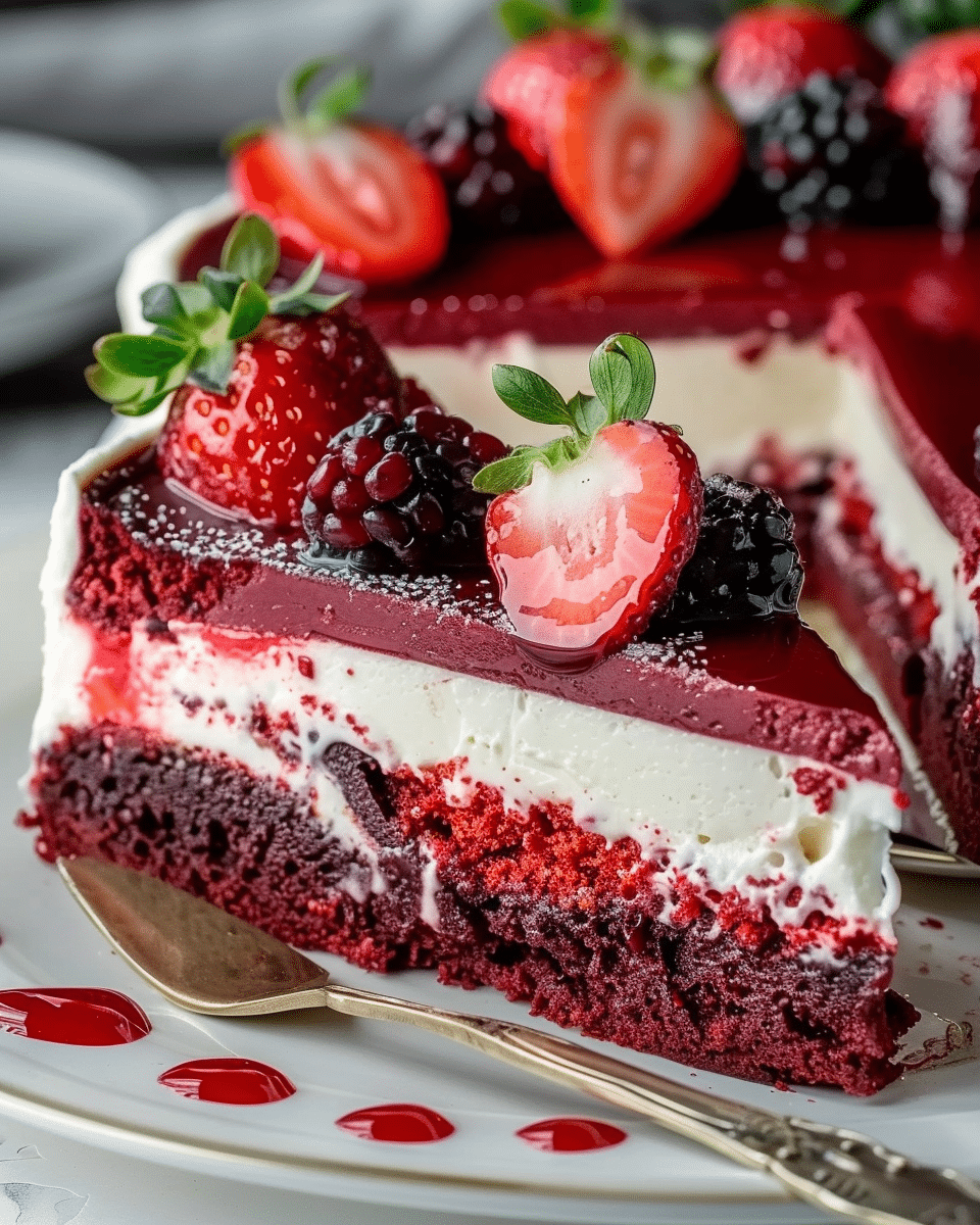 Red Velvet Strawberry Cheesecake