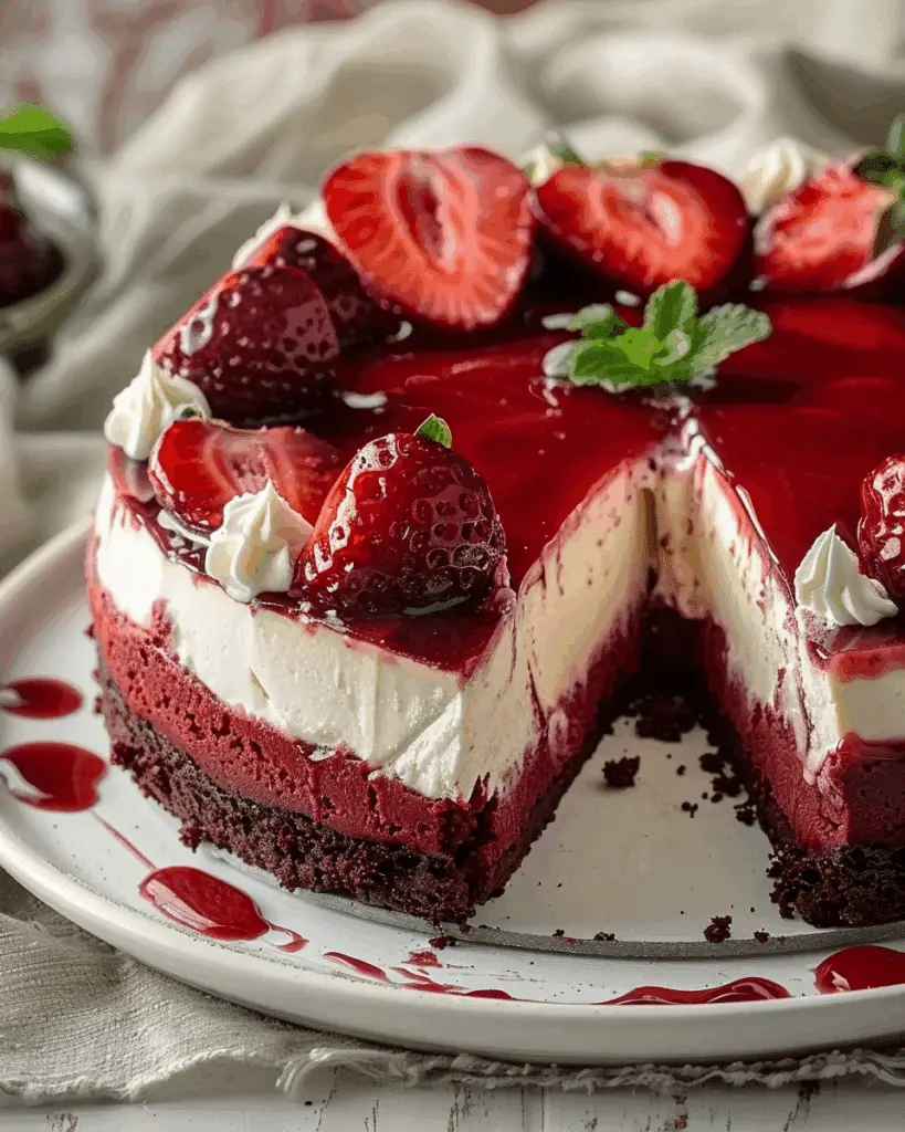 Red Velvet Strawberry Cheesecake