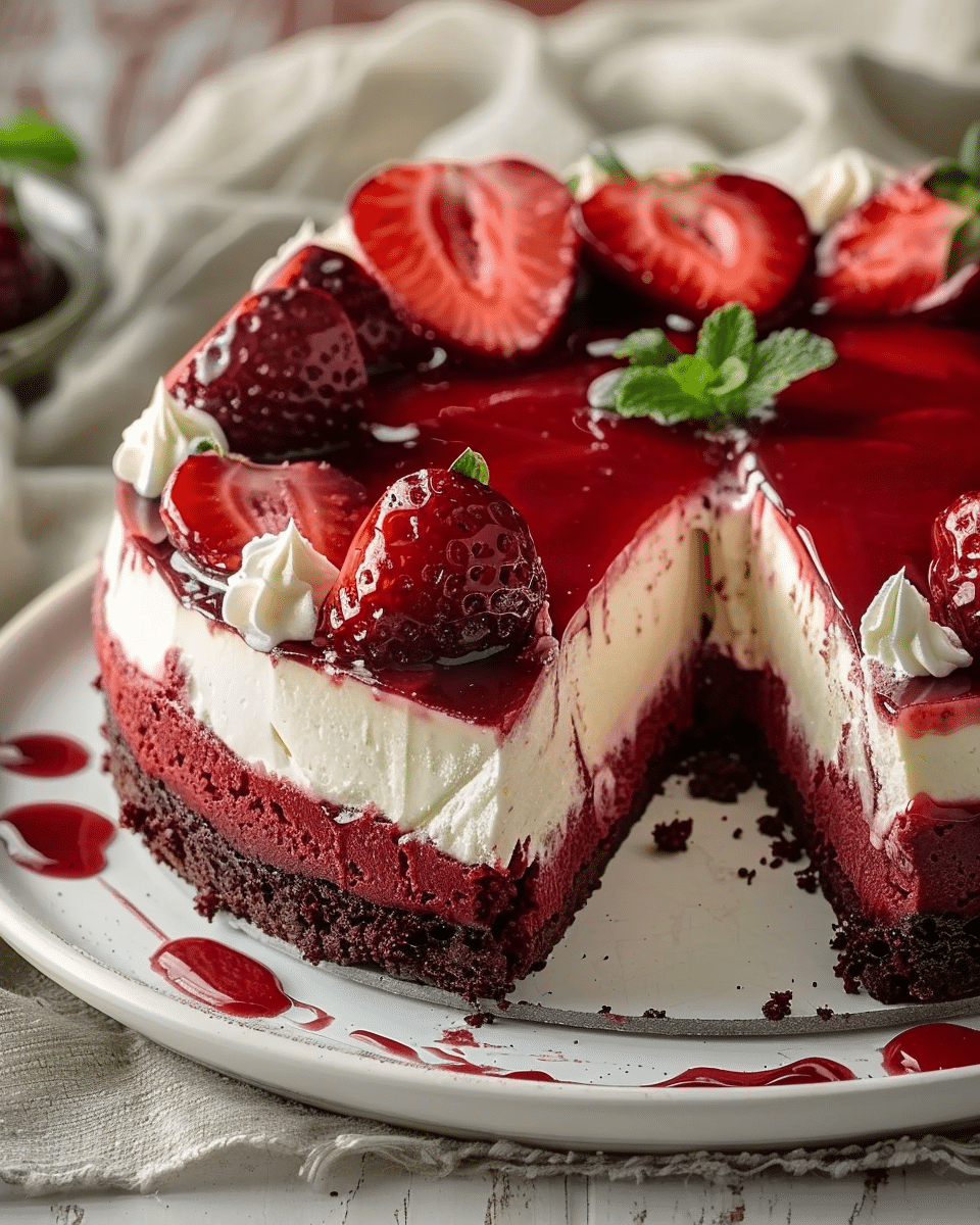 Red Velvet Strawberry Cheesecake