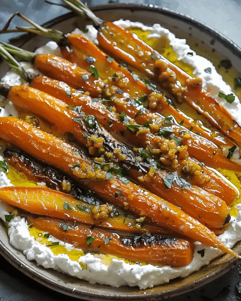 Roasted Carrots with Whipped Ricotta and Hot Honey