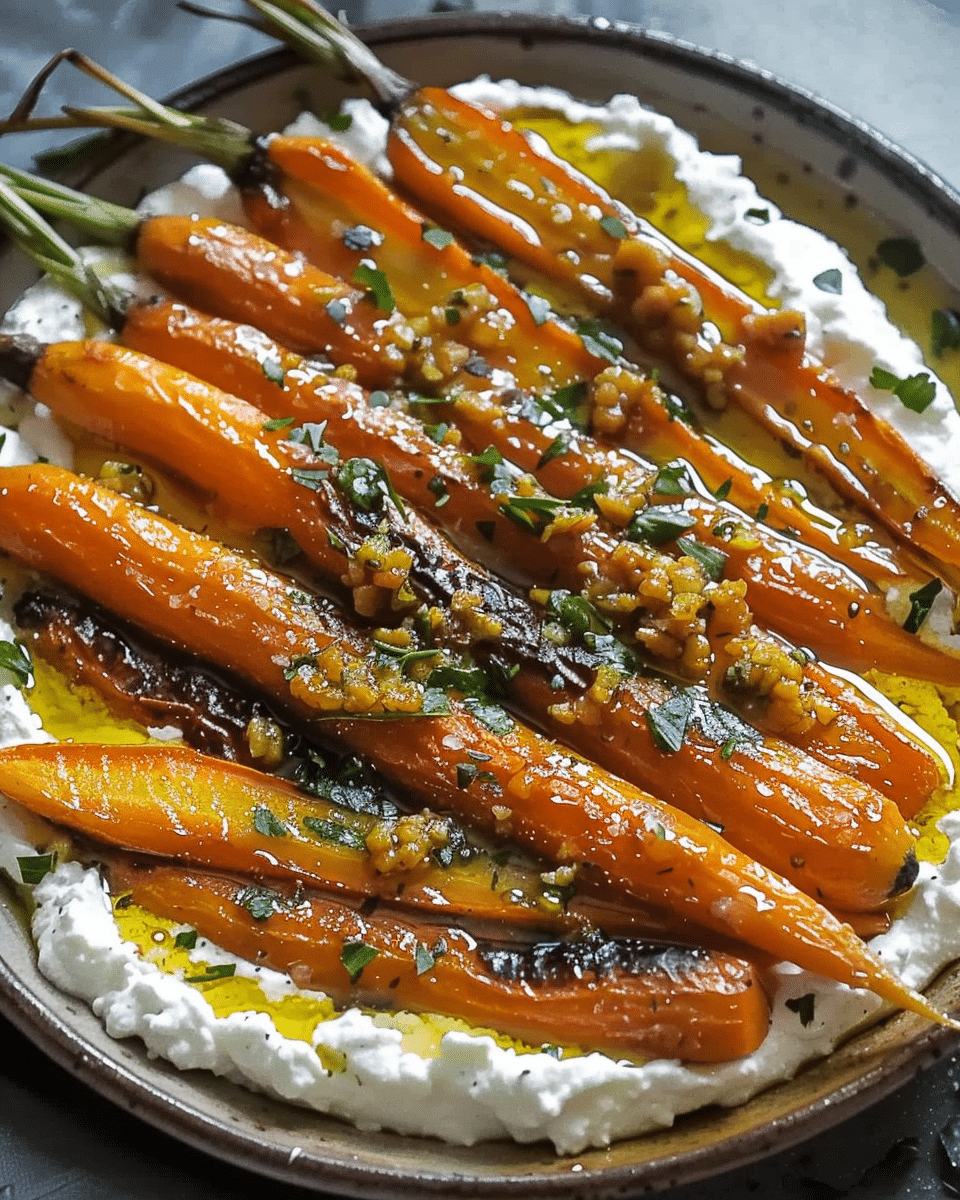 Roasted Carrots with Whipped Ricotta and Hot Honey