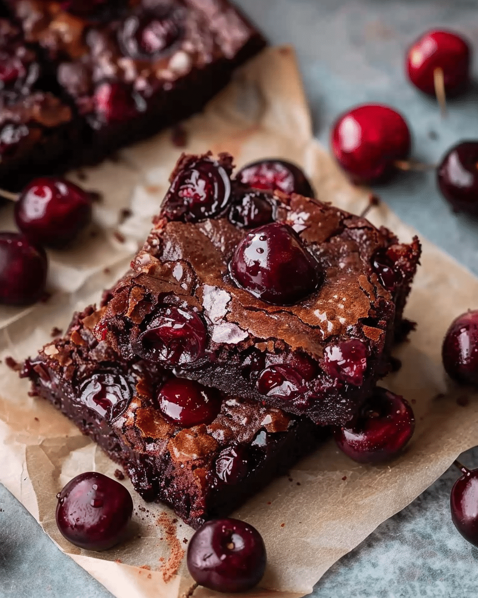 Roasted Chocolate Cherry Brownies