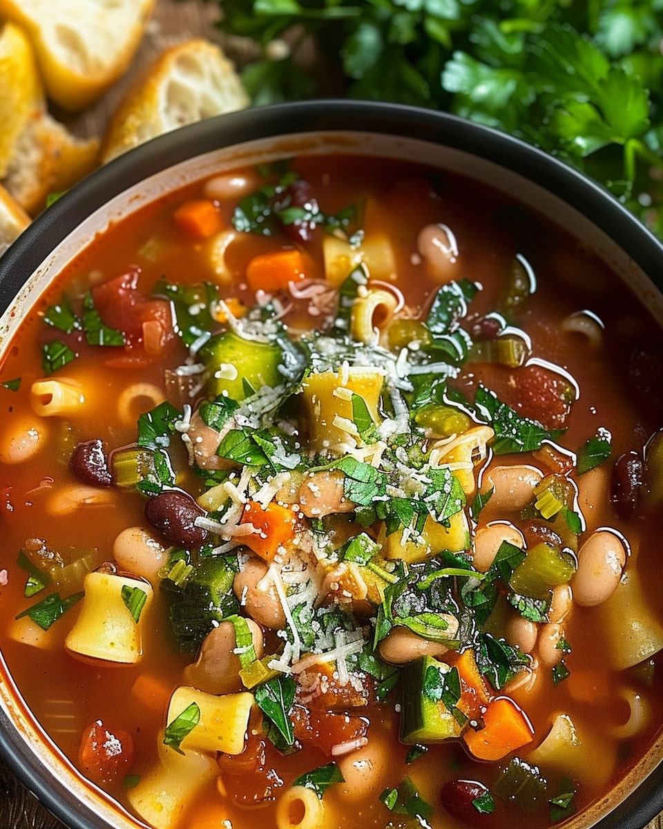Rustic Minestrone Soup With Beans And Pasta