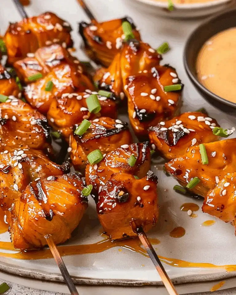 Maple Soy Salmon Skewers