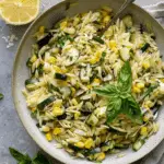 Grilled Zucchini and Corn Orzo Salad