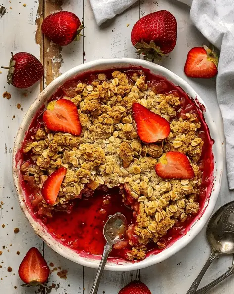 Healthy Strawberry Crumble
