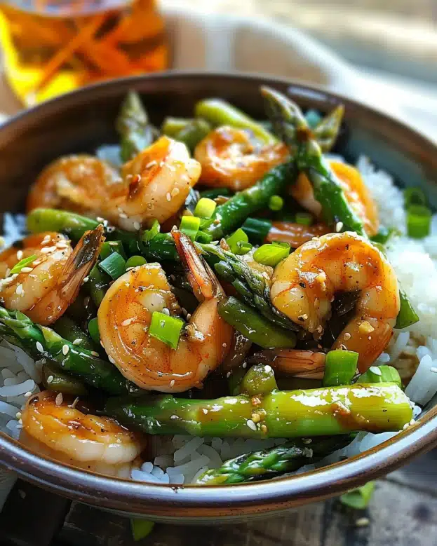 Shrimp and Asparagus Stir‑Fry with Mushrooms