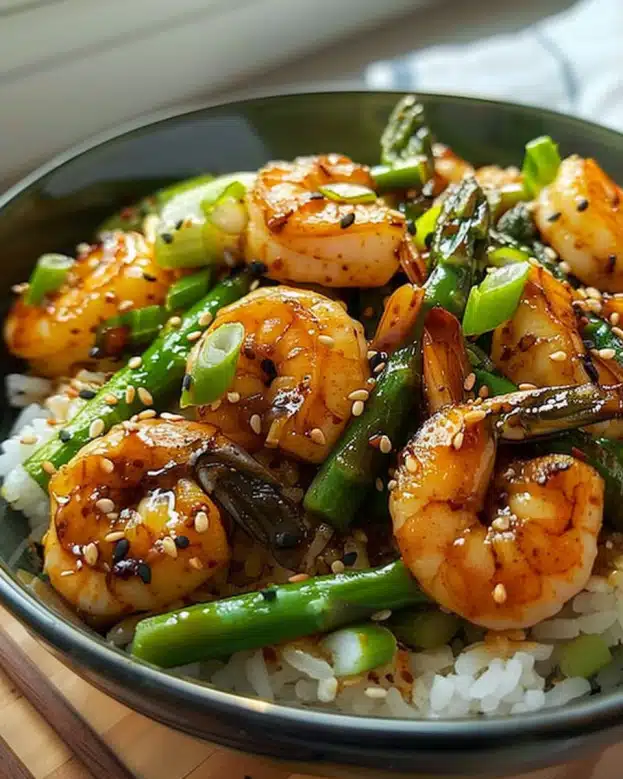 Shrimp and Asparagus Stir‑Fry with Mushrooms