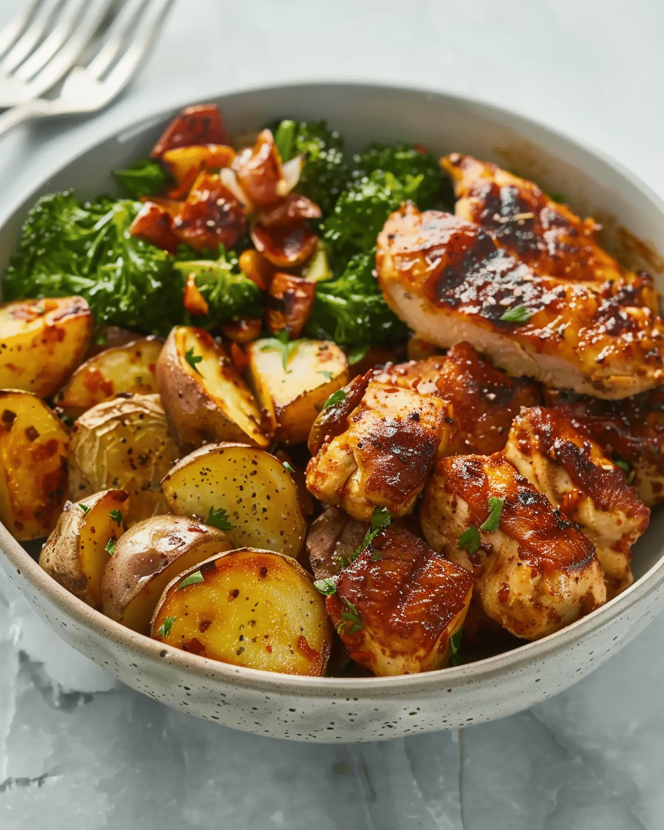 Skinny Chicken and Roasted Potato Bowl