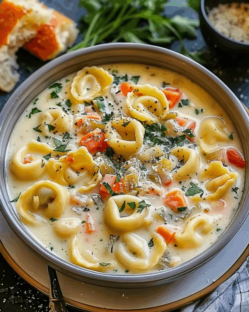 Slow Cooker Creamy Tortellini Soup