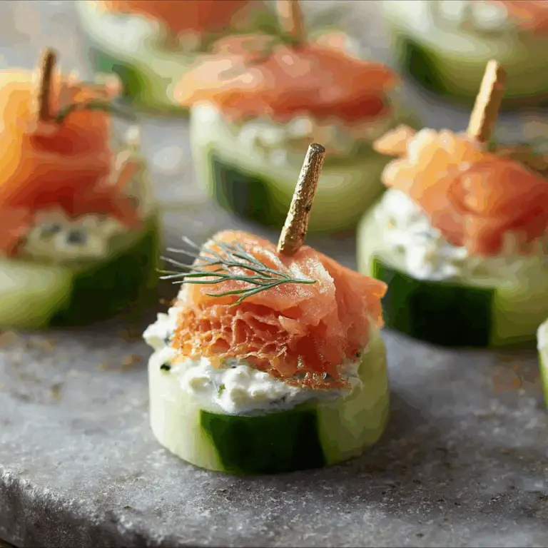 Smoked Salmon and Cream Cheese Cucumber Bites