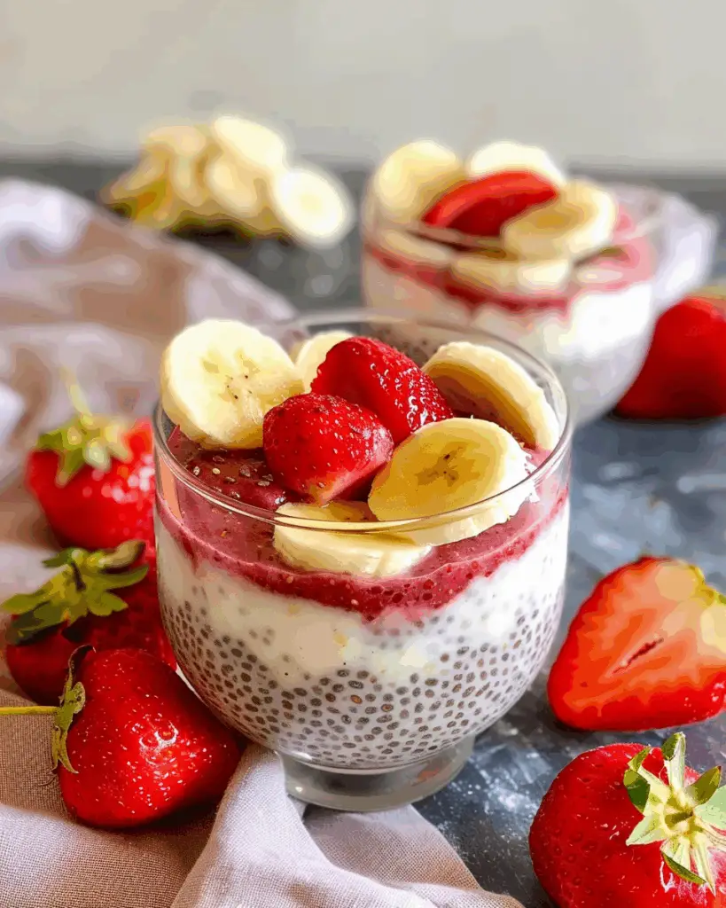 Strawberry Banana Chia Pudding