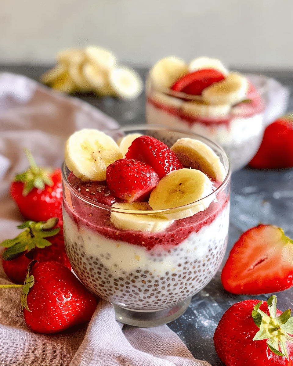 Strawberry Banana Chia Pudding