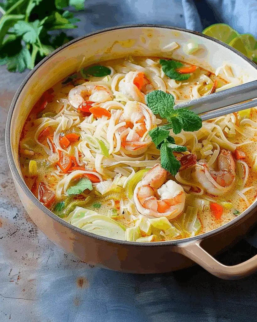 Thai Noodle Soup with Shrimp & Cabbage