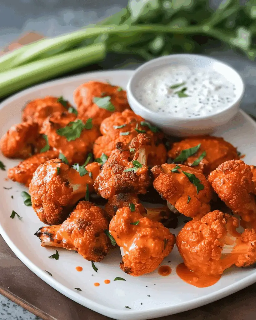 Vegan Cauliflower Buffalo “Wings”