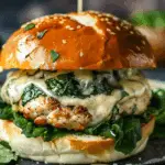 White Cheddar And Spinach Chicken Burgers