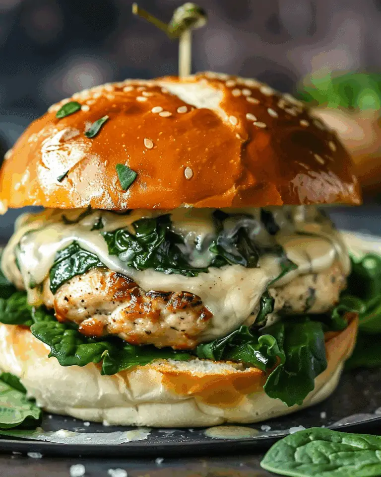 White Cheddar And Spinach Chicken Burgers