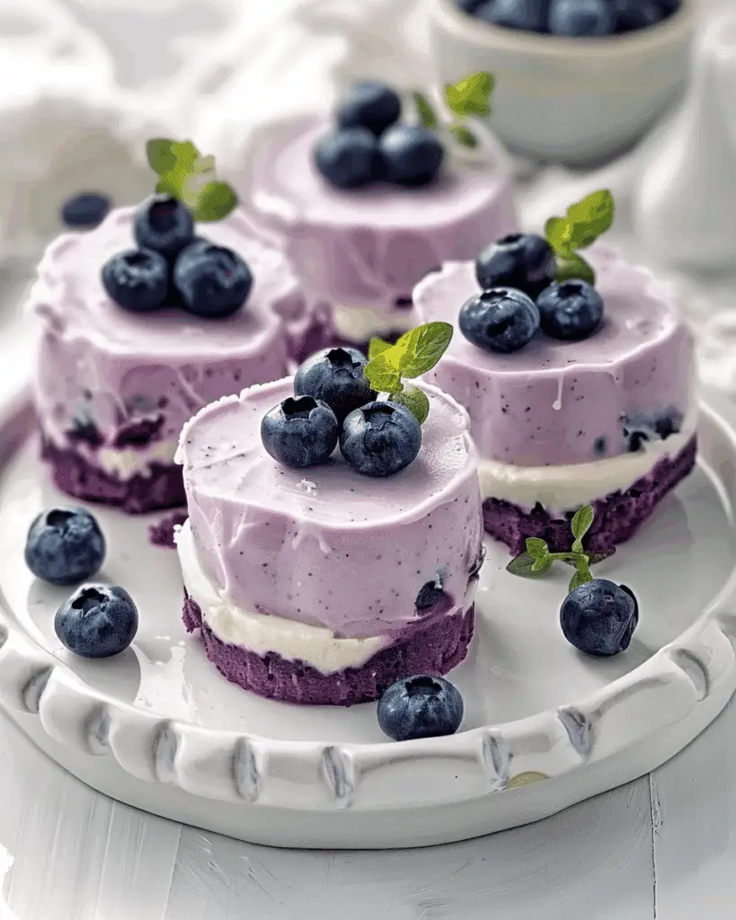 Blueberry Mousse Cheesecakes