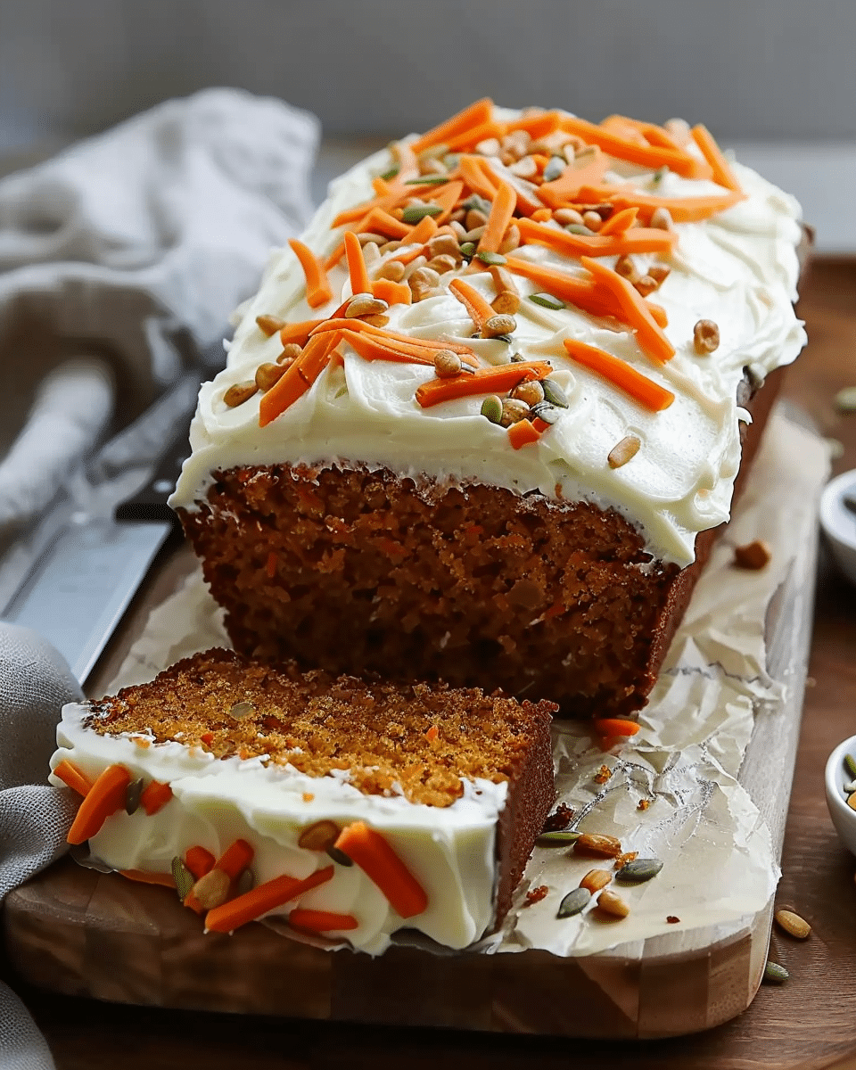 Easy Carrot Loaf Cake with Cream Cheese Frosting Recipe