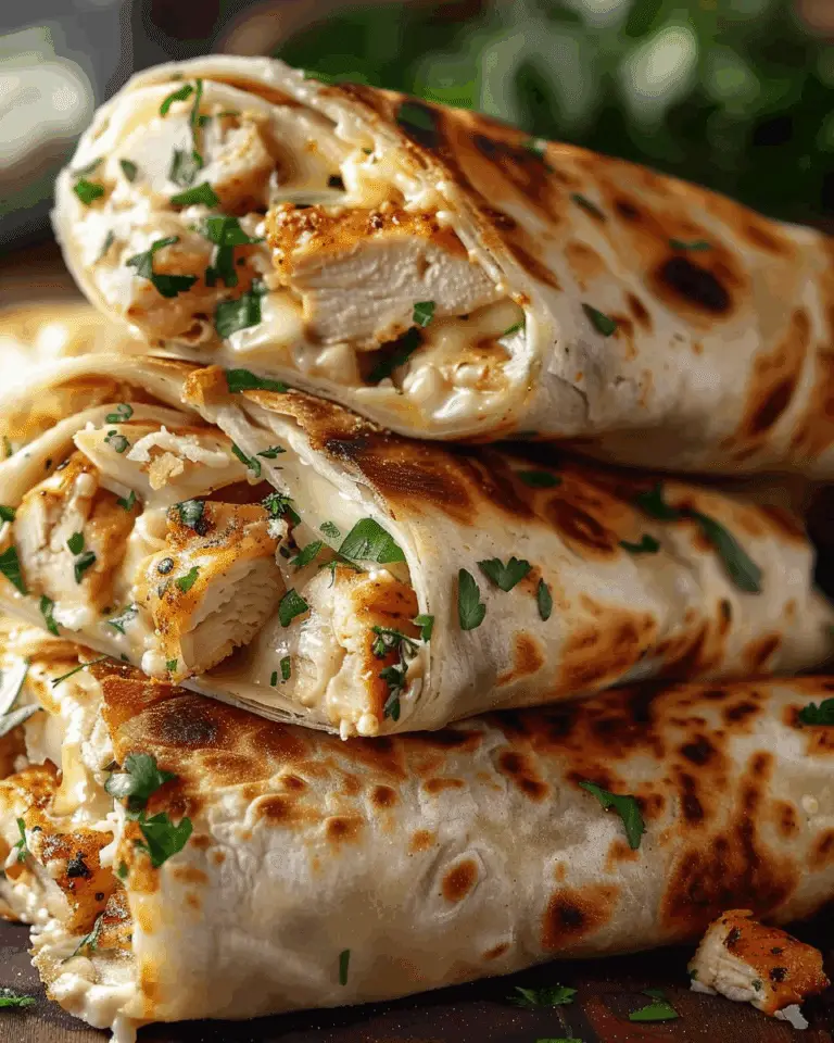 Cheesy Garlic Chicken Wraps Recipe