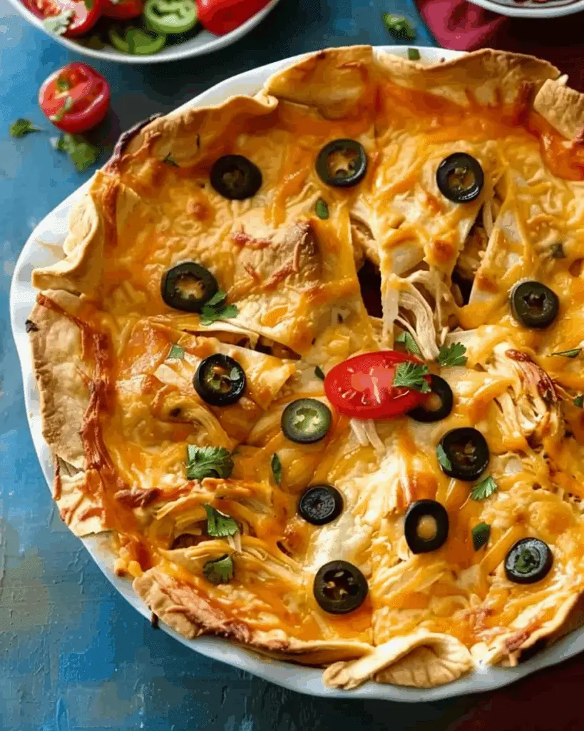Chicken & Cheese Tortilla Pie Recipe